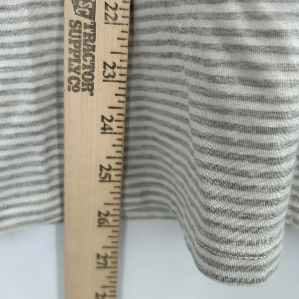 J.Crew Re-Imagined Striped Lyocell Viscose Pajama Top Grey White Long Sleeve‎ XS